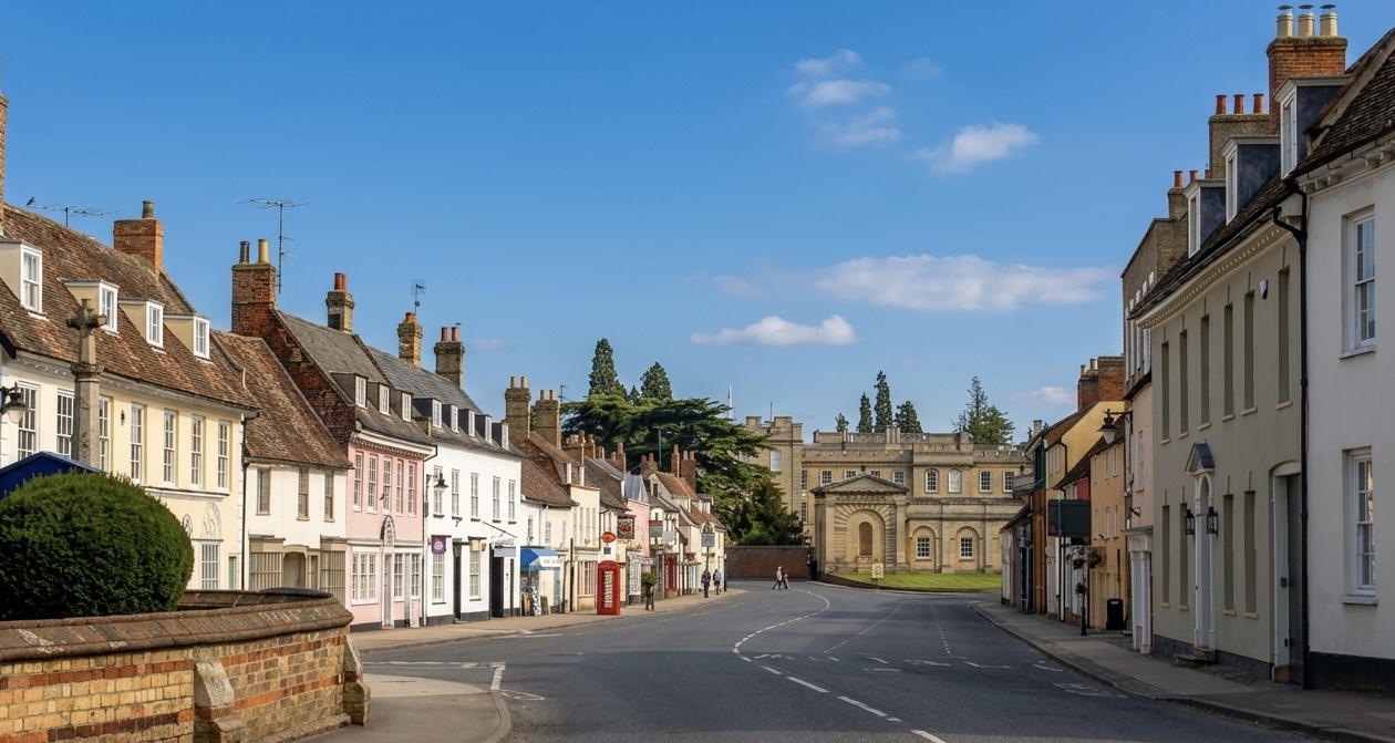 Historic Kimbolton village in Cambridgeshire